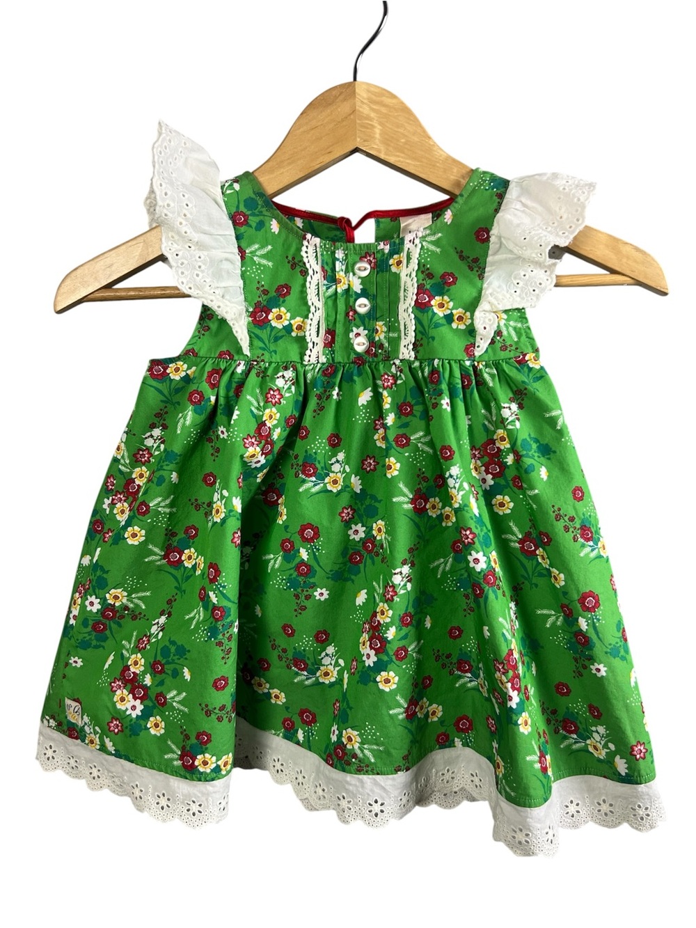 Wild Flowers Girl’s Dress Eyelet Trim Size 6